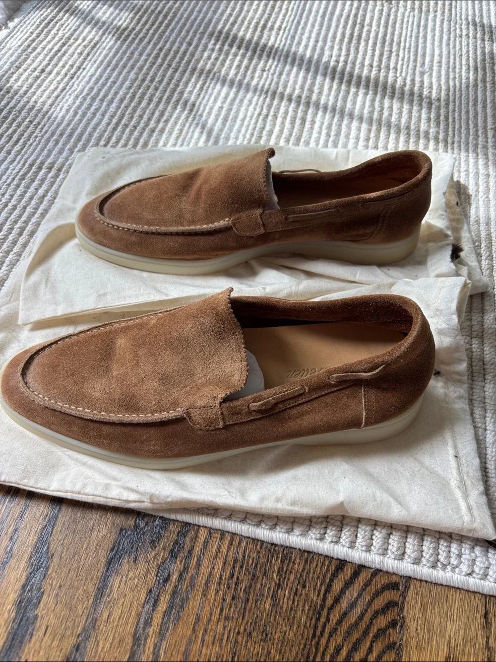 Men's Suede Slip-On Loafers in Chestnut Brown - Elegant Casual Dress Shoe - Picture 2 of 5
